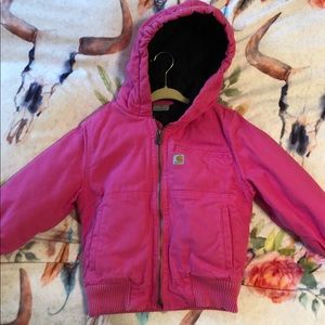 Girls hot pink carhartt winter jacket xxs 4/5